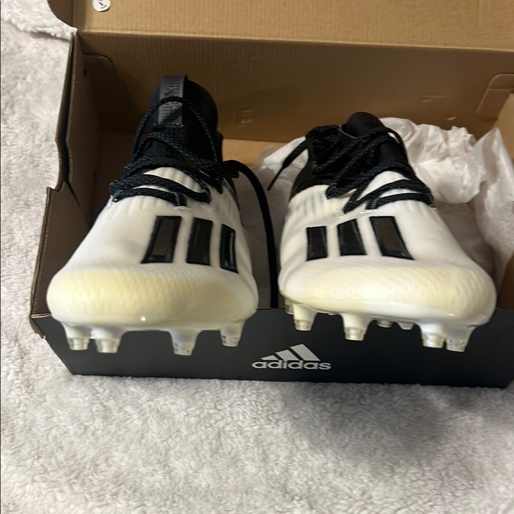 Adidas Black and White football Cleats